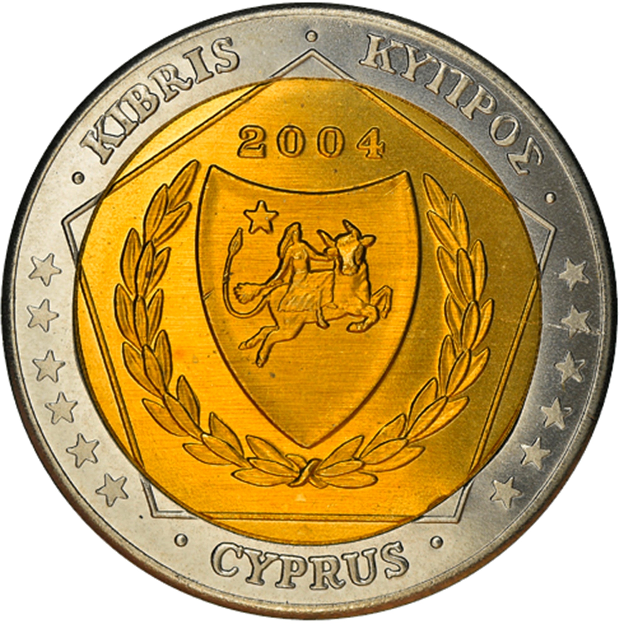 Cyprus, Fantasy euro patterns, 2 Euro, 2004, Proof, MS(65-70), Bi-Metallic