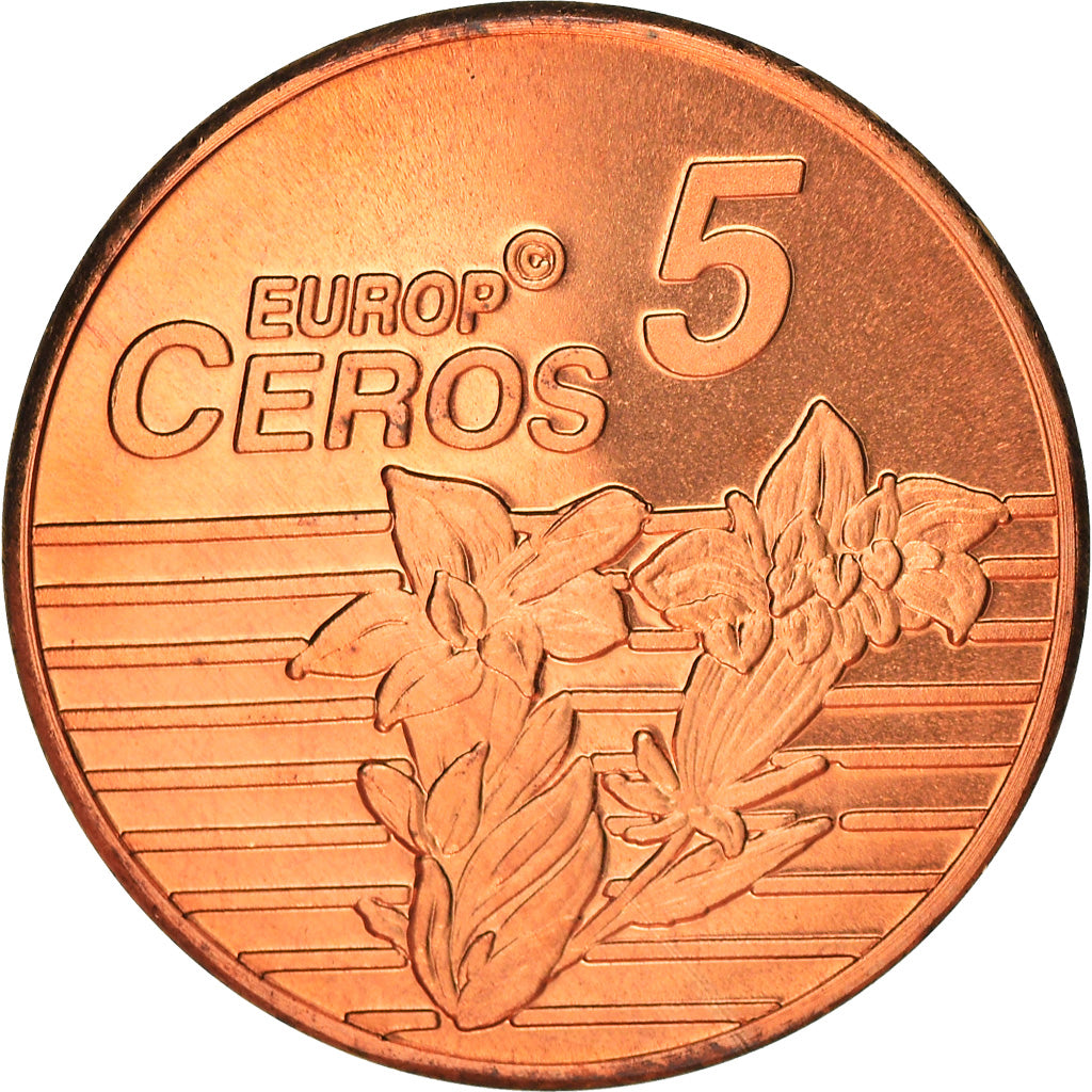 Switzerland, Fantasy euro patterns, 5 Euro Cent, 2003, Proof, MS(65-70), Brass