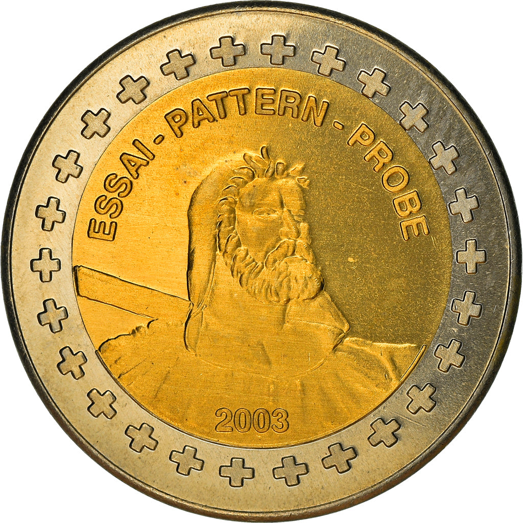 Switzerland, Fantasy euro patterns, 2 Euro, 2003, Proof, MS(65-70), Bi-Metallic