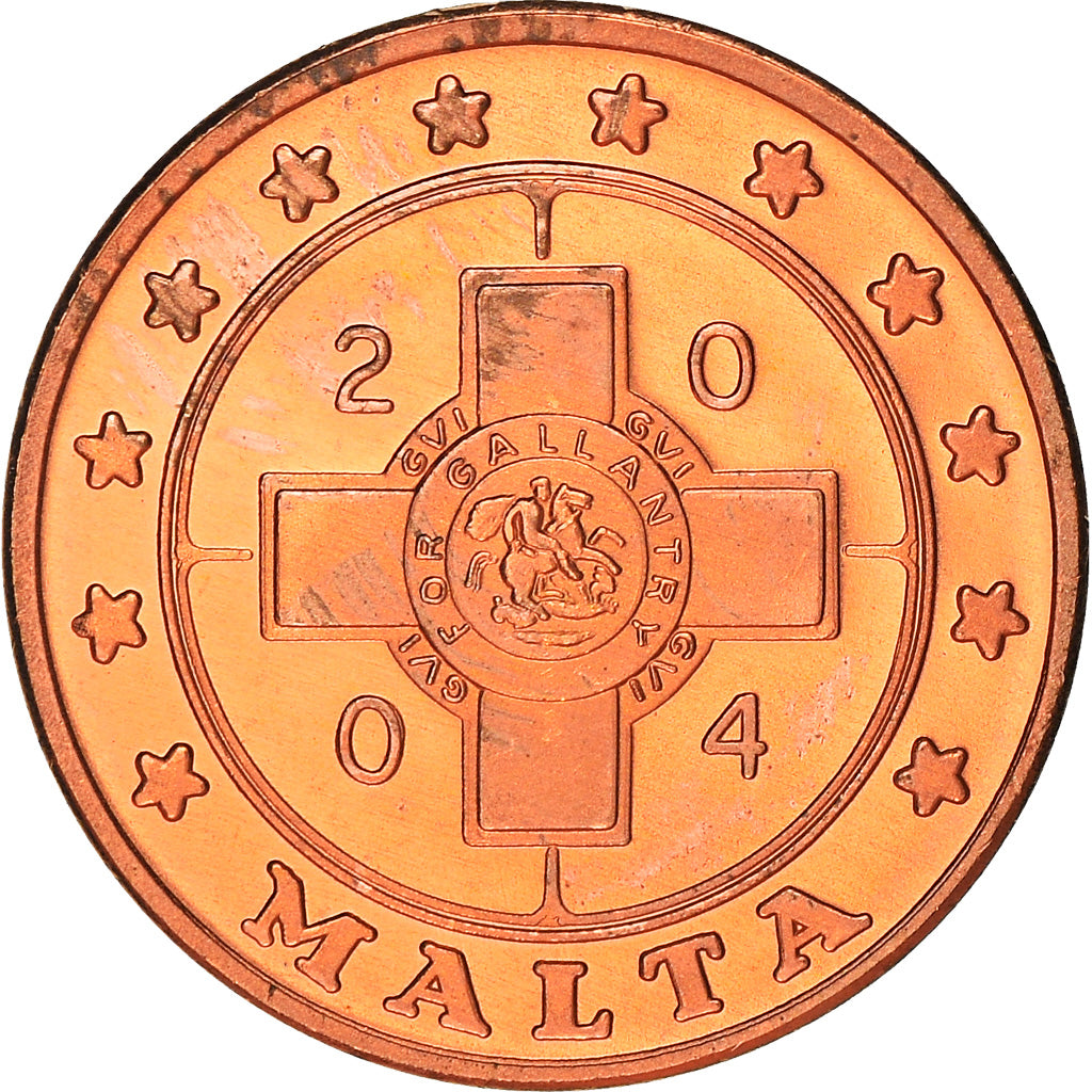 Moeda, Malta, Fantasy euro patterns, 1 Cent, 2004, Proof, MS(65-70), Cobre