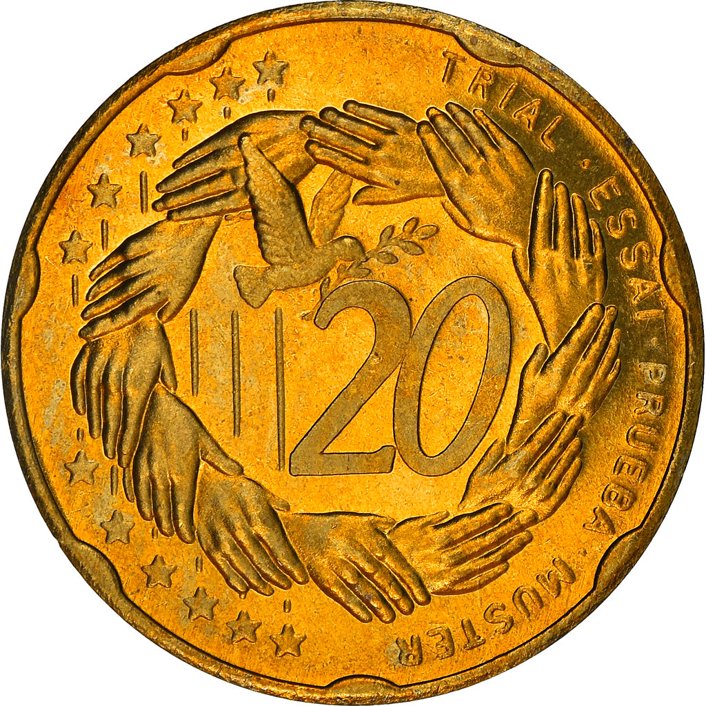 Coin, Malta, Fantasy euro patterns, 20 Cents, 2004, Proof, MS(65-70), Brass