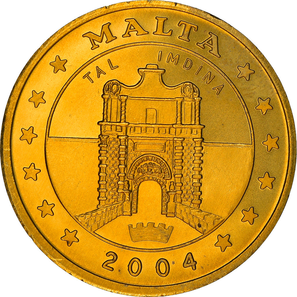 Coin, Malta, Fantasy euro patterns, 50 Cents, 2004, Proof, MS(65-70), Brass