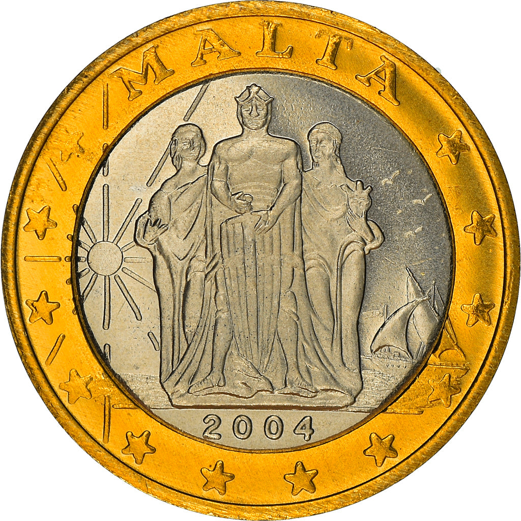 Monnaie, Malte, Fantasy euro patterns, 1 Euro, 2004, Proof, FDC, Bi-Metallic