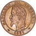 FRANCE, Napoléon III, 2 Centimes, 1861, Bordeaux, KM #796.3, MS(63), Bronze, G..