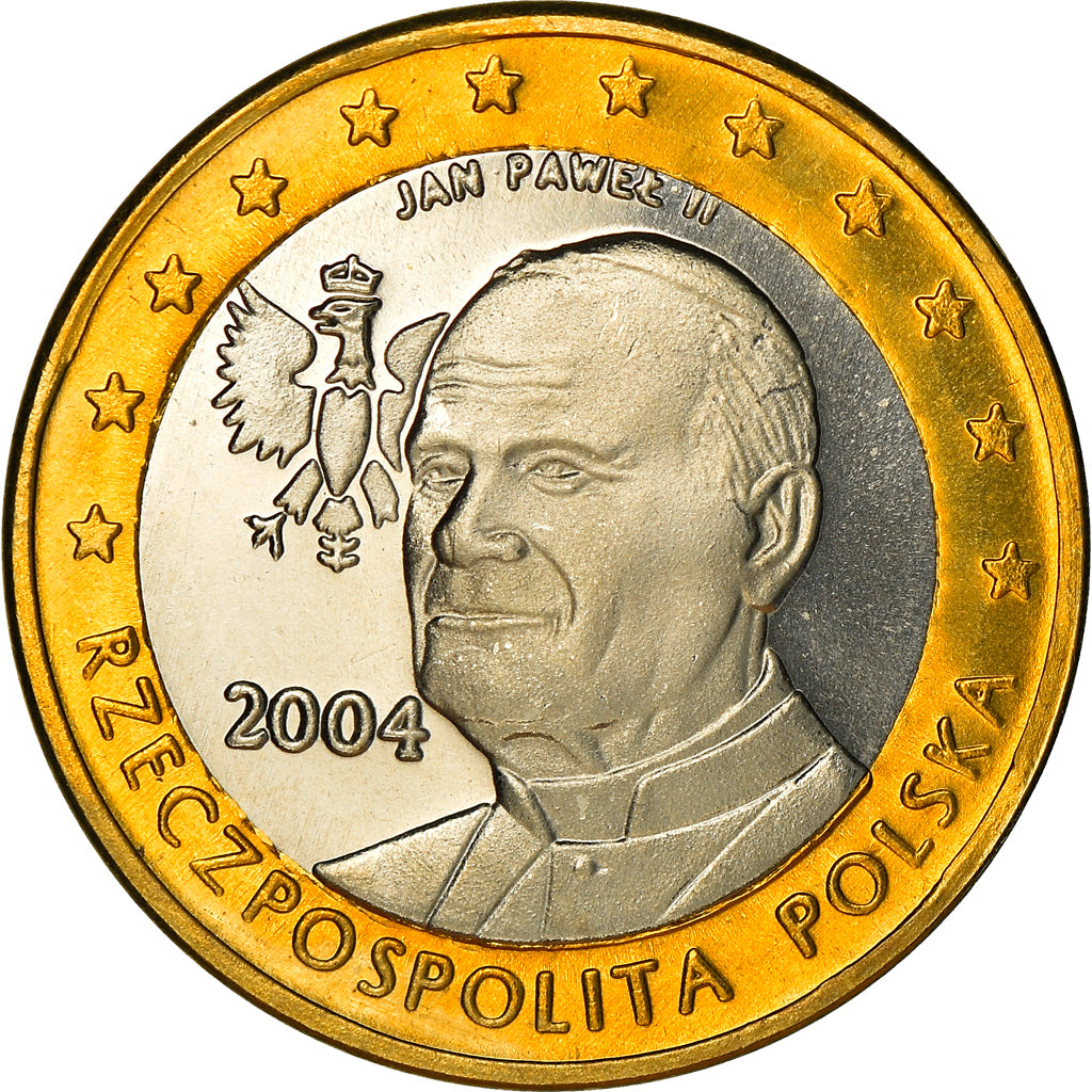 Poland, Fantasy euro patterns, Euro, Jean-Paul II, 2004, Proof, MS(65-70)