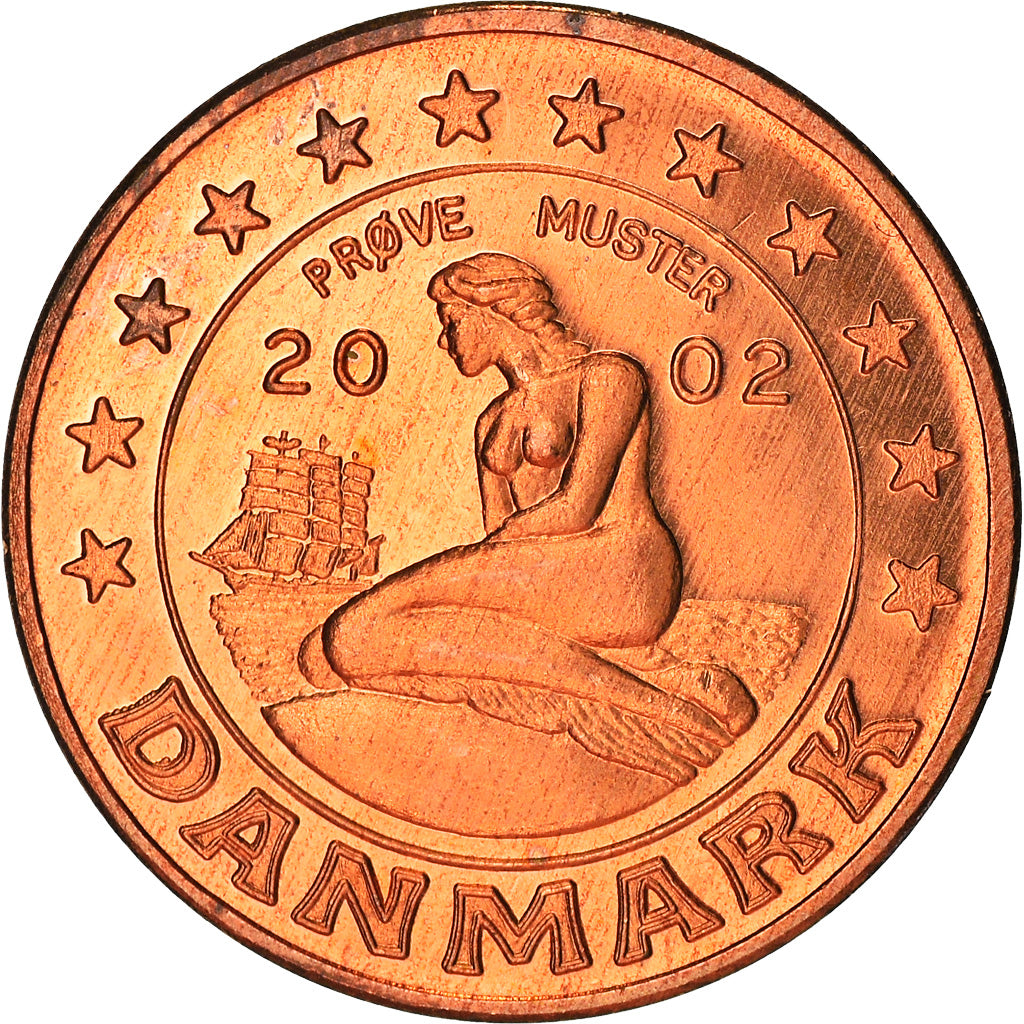 Dinamarca, Fantasy euro patterns, 5 Euro Cent, 2002, Proof, FDC, Cobre chapado