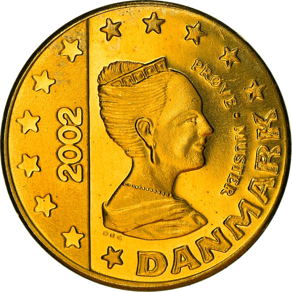Denmark, Fantasy euro patterns, 10 Euro Cent, 2002, Proof, MS(65-70), Brass