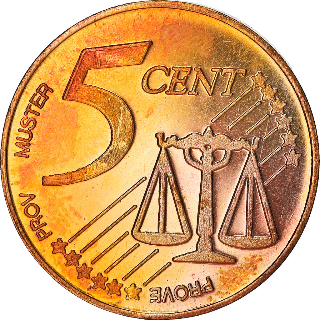 Slovenië, Fantasy euro patterns, 5 Euro Cent, 2004, Proof, FDC, Copper Plated