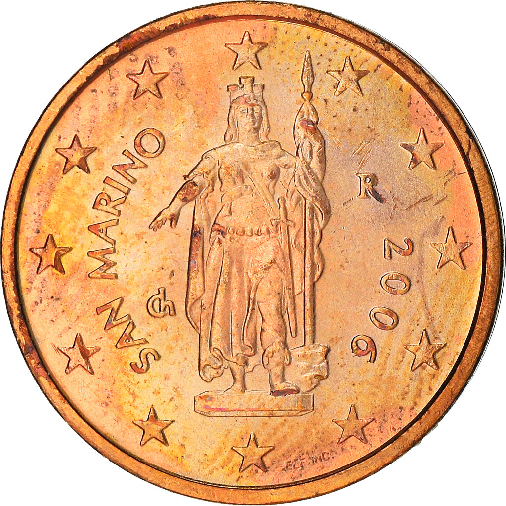 San Marino, 2 Euro Cent, 2006, Rome, VZ+, Copper Plated Steel, KM:441