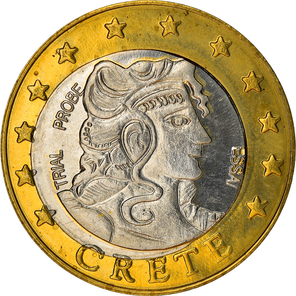 Crete, Fantasy euro patterns, 2 Euro, 2004, Proof, MS(65-70), Bi-Metallic