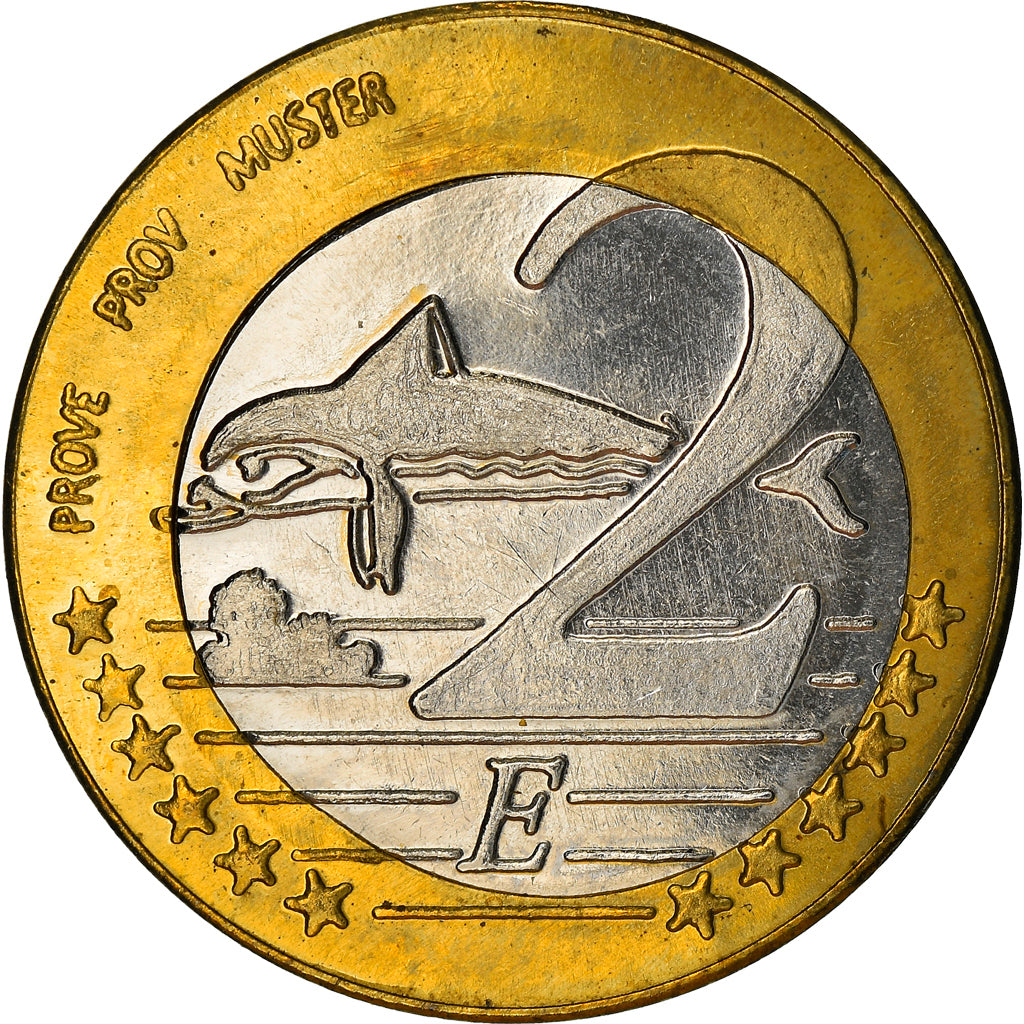 Crete, Fantasy euro patterns, 2 Euro, 2004, Proof, MS(65-70), Bi-Metallic