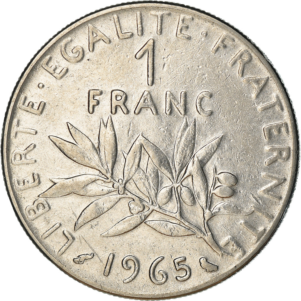 Coin, France, Semeuse, Franc, 1965, Paris, AU(50-53), Nickel, KM:925.1