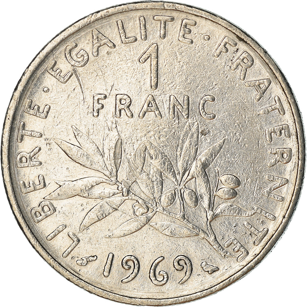 Moneta, Francia, Semeuse, Franc, 1969, Paris, SPL-, Nichel, KM:925.1