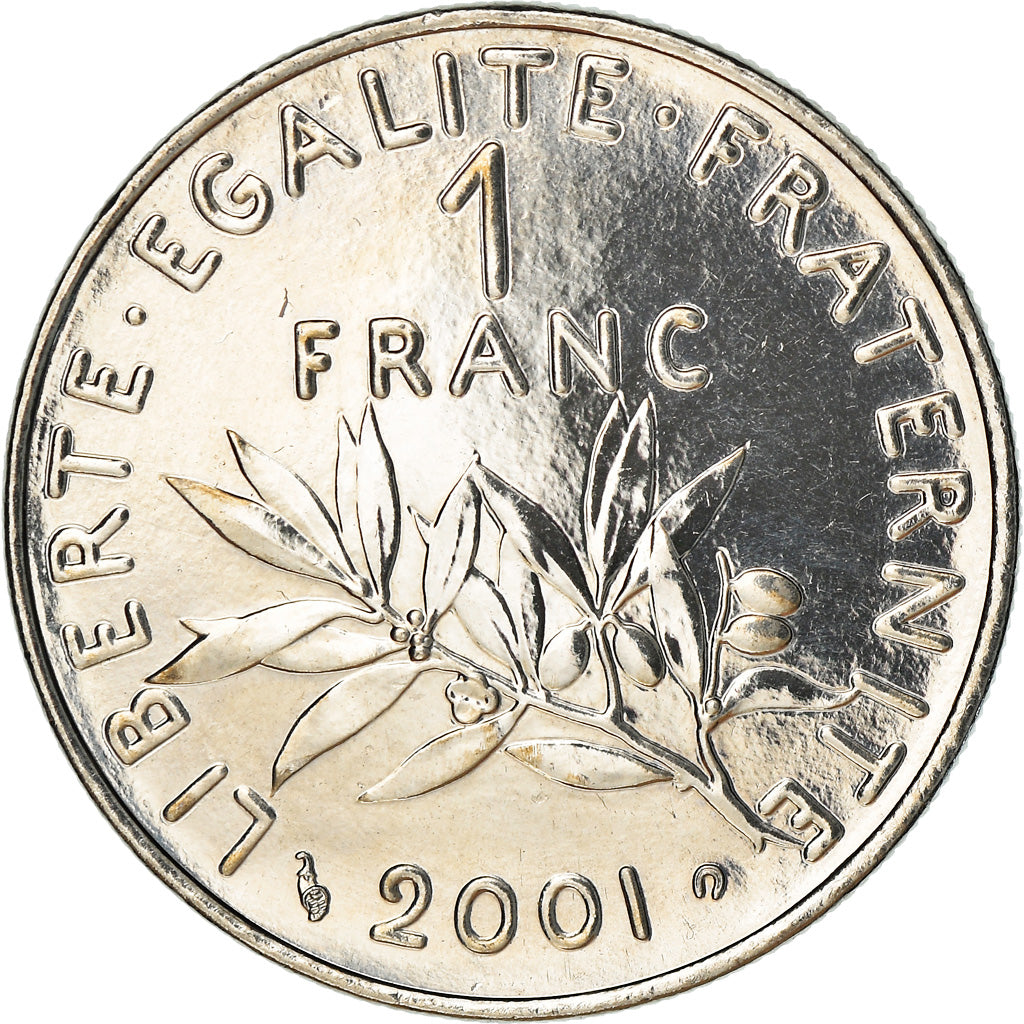 Coin, France, Semeuse, Franc, 2001, Paris, BU, MS(65-70), Nickel, KM:925.1