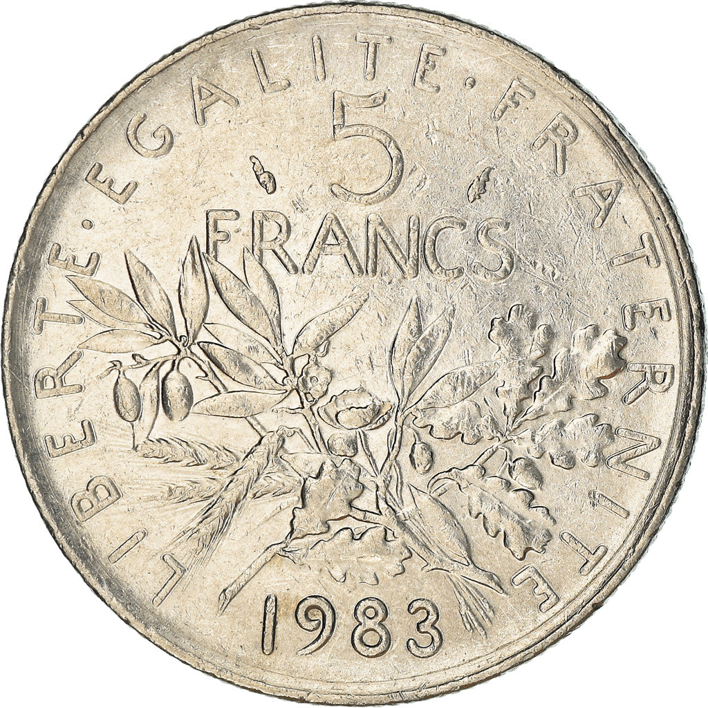Coin, France, Semeuse, 5 Francs, 1983, Paris, MS(60-62), Nickel Clad