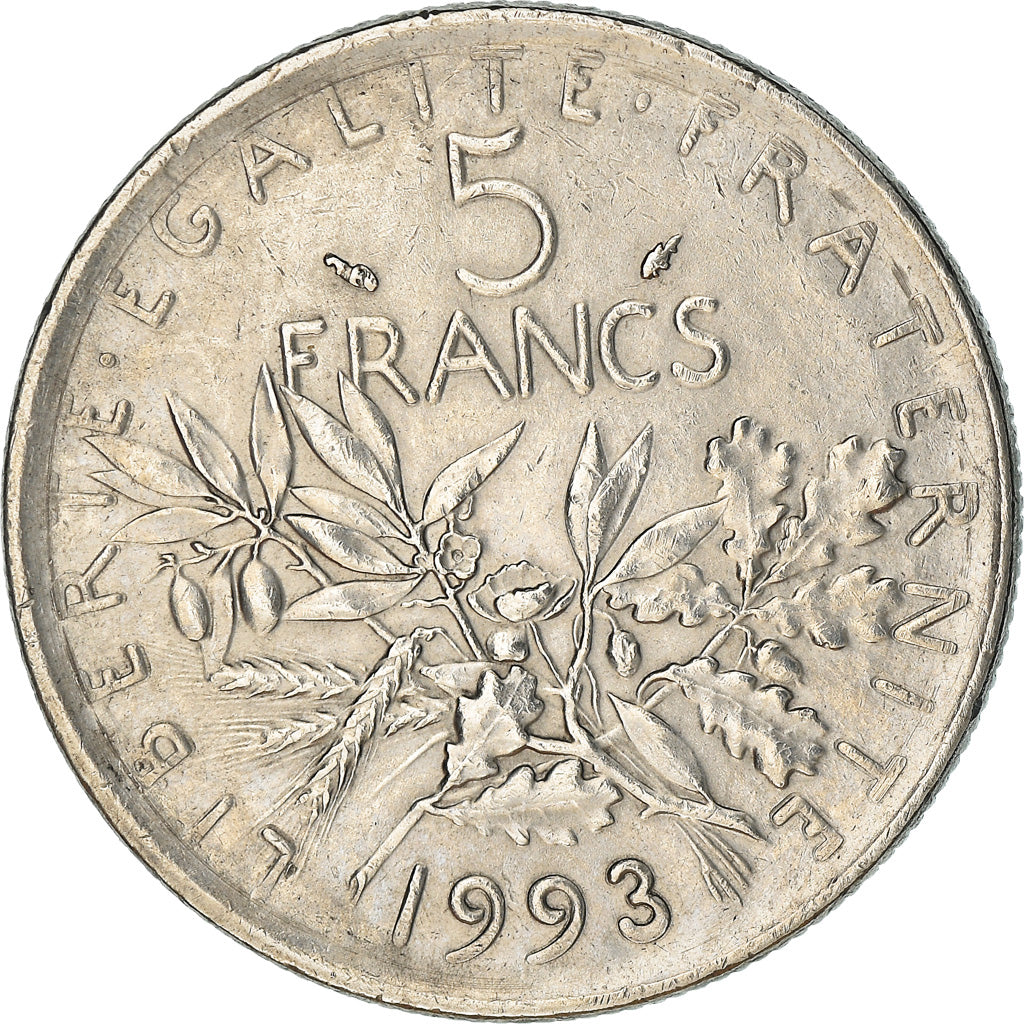 Monnaie, France, Semeuse, 5 Francs, 1993, Paris, SUP, Nickel Clad Copper-Nickel