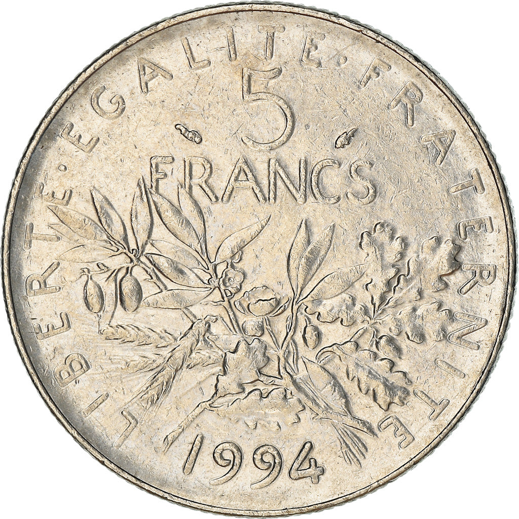 Coin, France, Semeuse, 5 Francs, 1994, Paris, MS(60-62), Nickel Clad