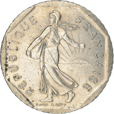 Moneda, Francia, Semeuse, 2 Francs, 1993, Paris, MBC+, Níquel, KM:942.2