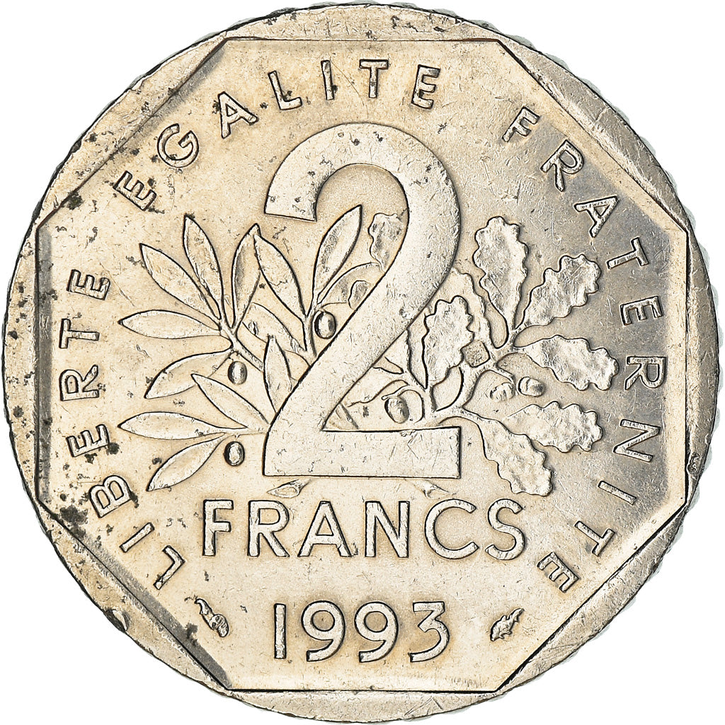 Münze, Frankreich, Semeuse, 2 Francs, 1993, Paris, SS+, Nickel, KM:942.2