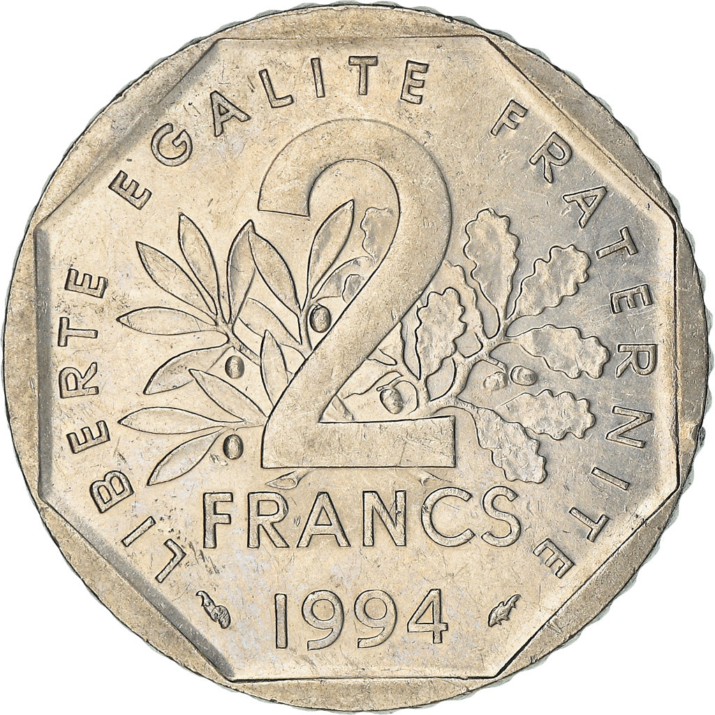 Moneda, Francia, Semeuse, 2 Francs, 1994, EBC, Níquel, KM:942.2, Gadoury:547