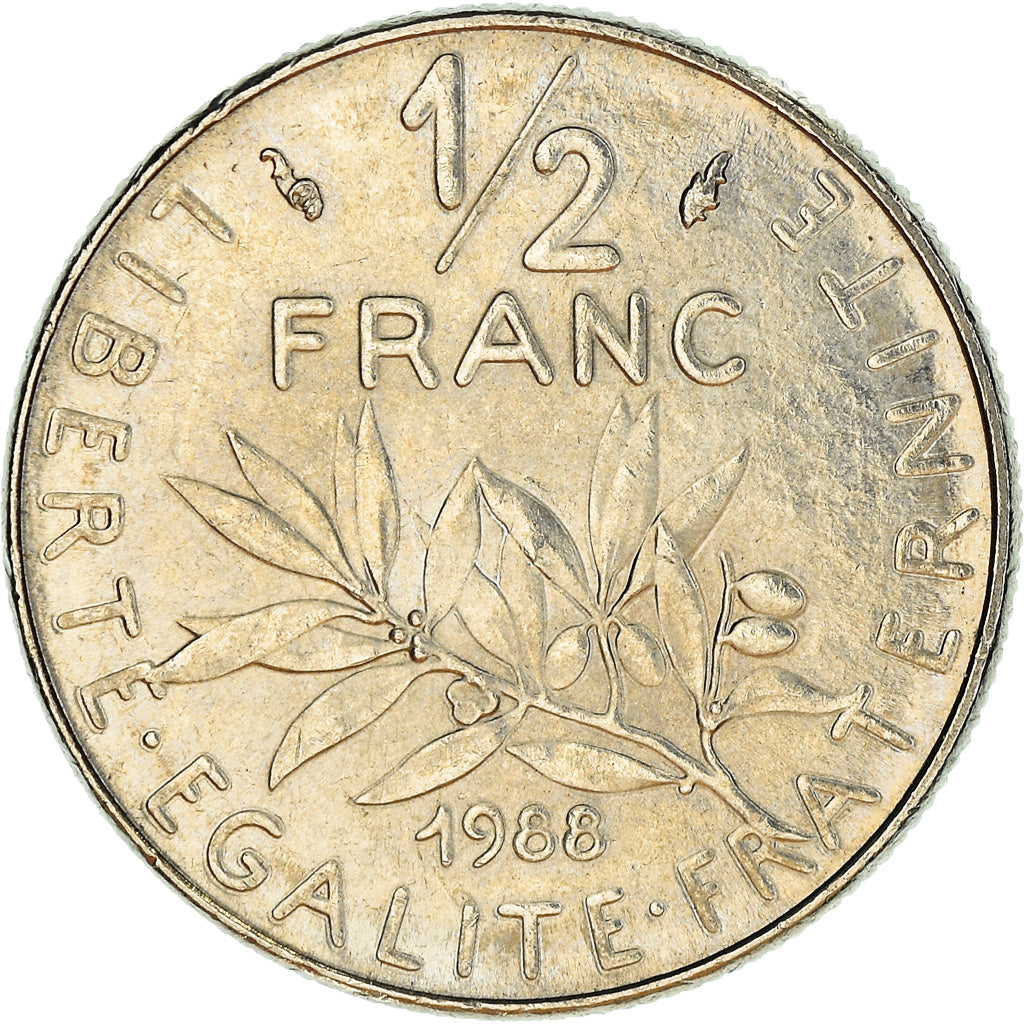 Coin, France, Semeuse, 1/2 Franc, 1988, FDC, MS(65-70), Nickel, KM:931.1