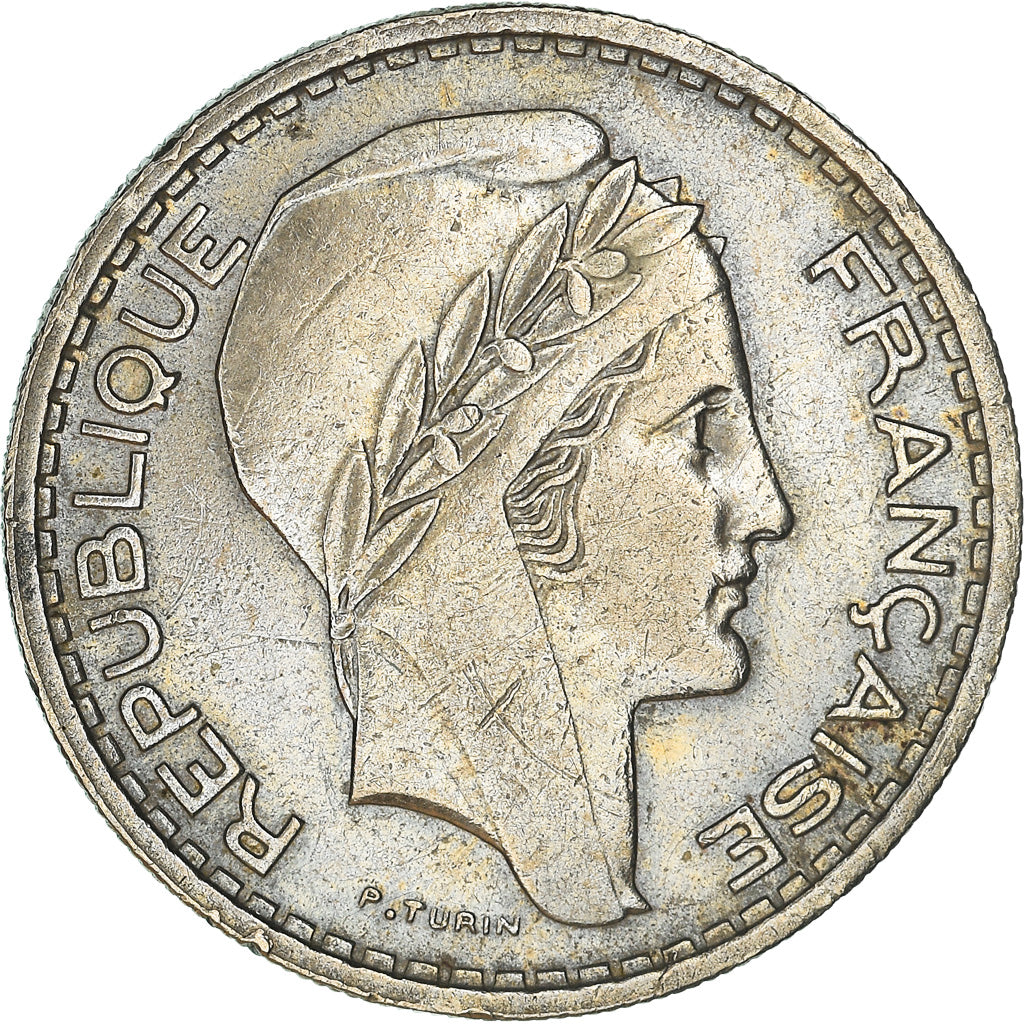 Moeda, França, Turin, 10 Francs, 1947, AU(55-58), Cobre-níquel, KM:908.1
