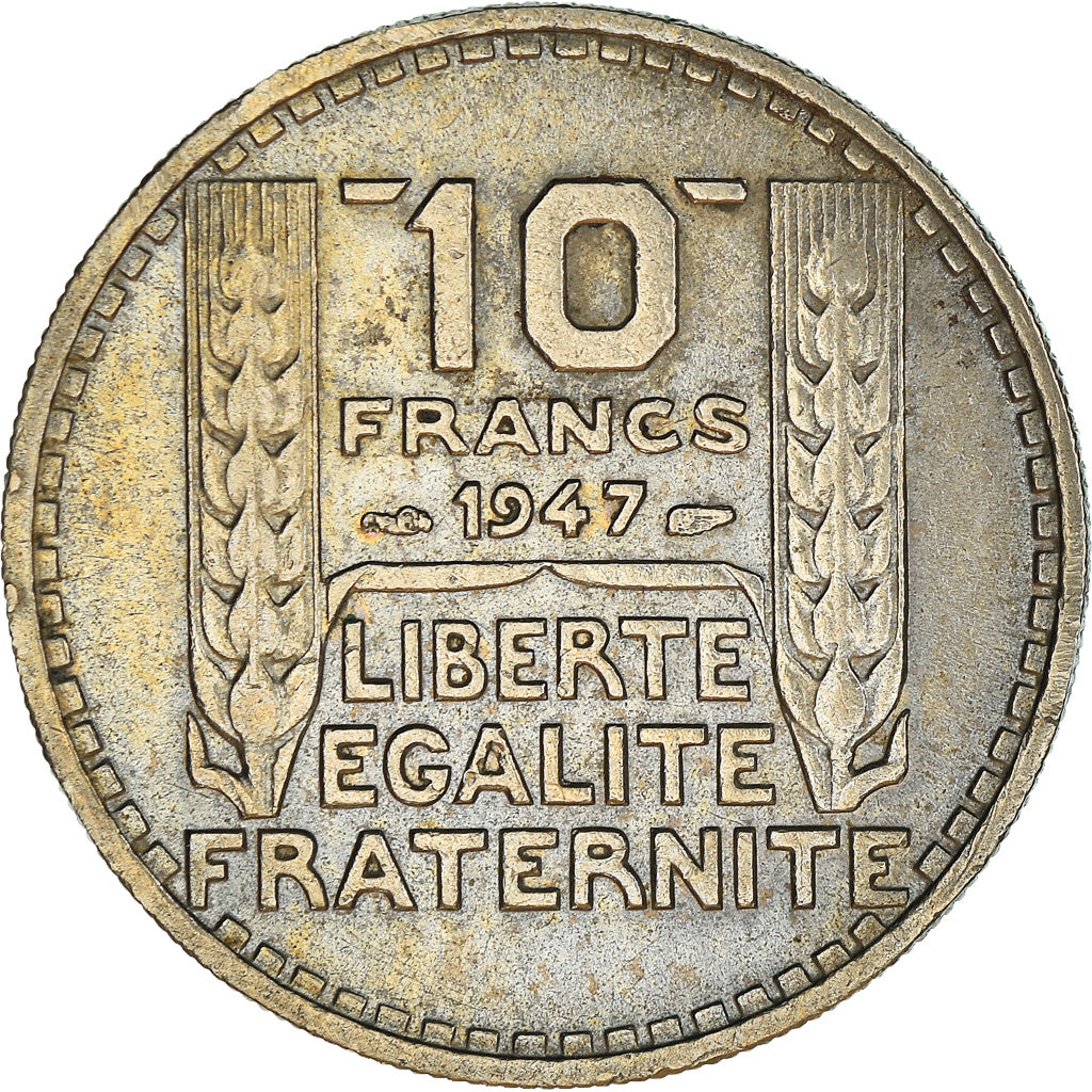 Moeda, França, Turin, 10 Francs, 1947, AU(55-58), Cobre-níquel, KM:908.1