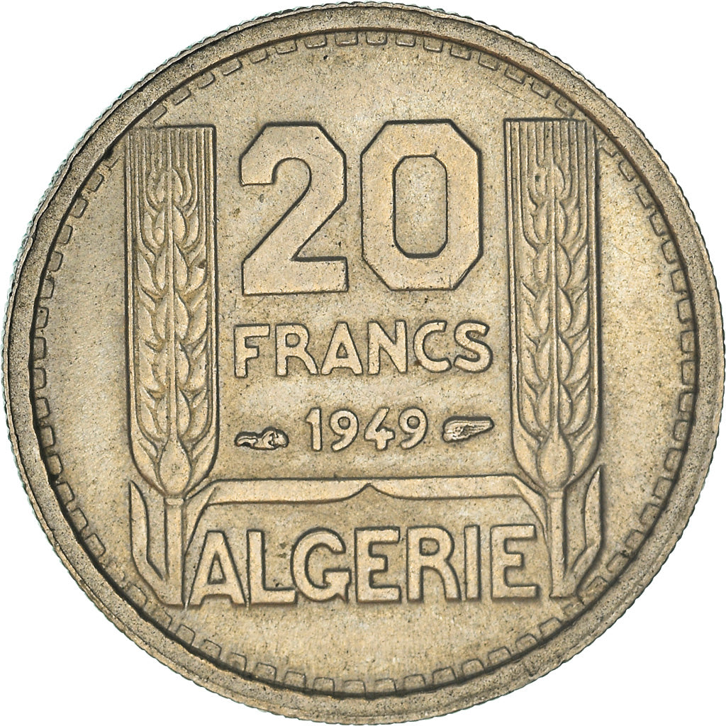 Coin, Algeria, 20 Francs, 1949, Paris, AU(50-53), Copper-nickel, KM:91