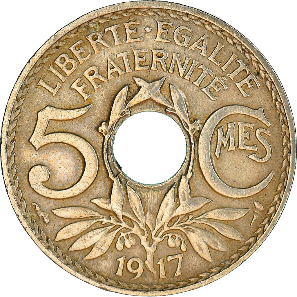 Coin, France, Lindauer, 5 Centimes, 1917, EF(40-45), Copper-nickel, KM:865