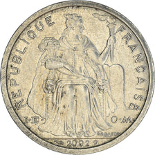 Coin, New Caledonia, 2 Francs, 2002, Paris, AU(55-58), Aluminum, KM:14