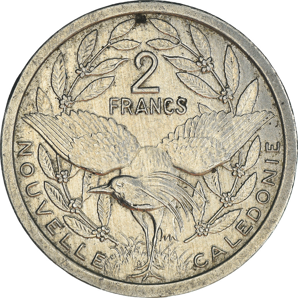 Coin, New Caledonia, 2 Francs, 2002, Paris, AU(55-58), Aluminum, KM:14