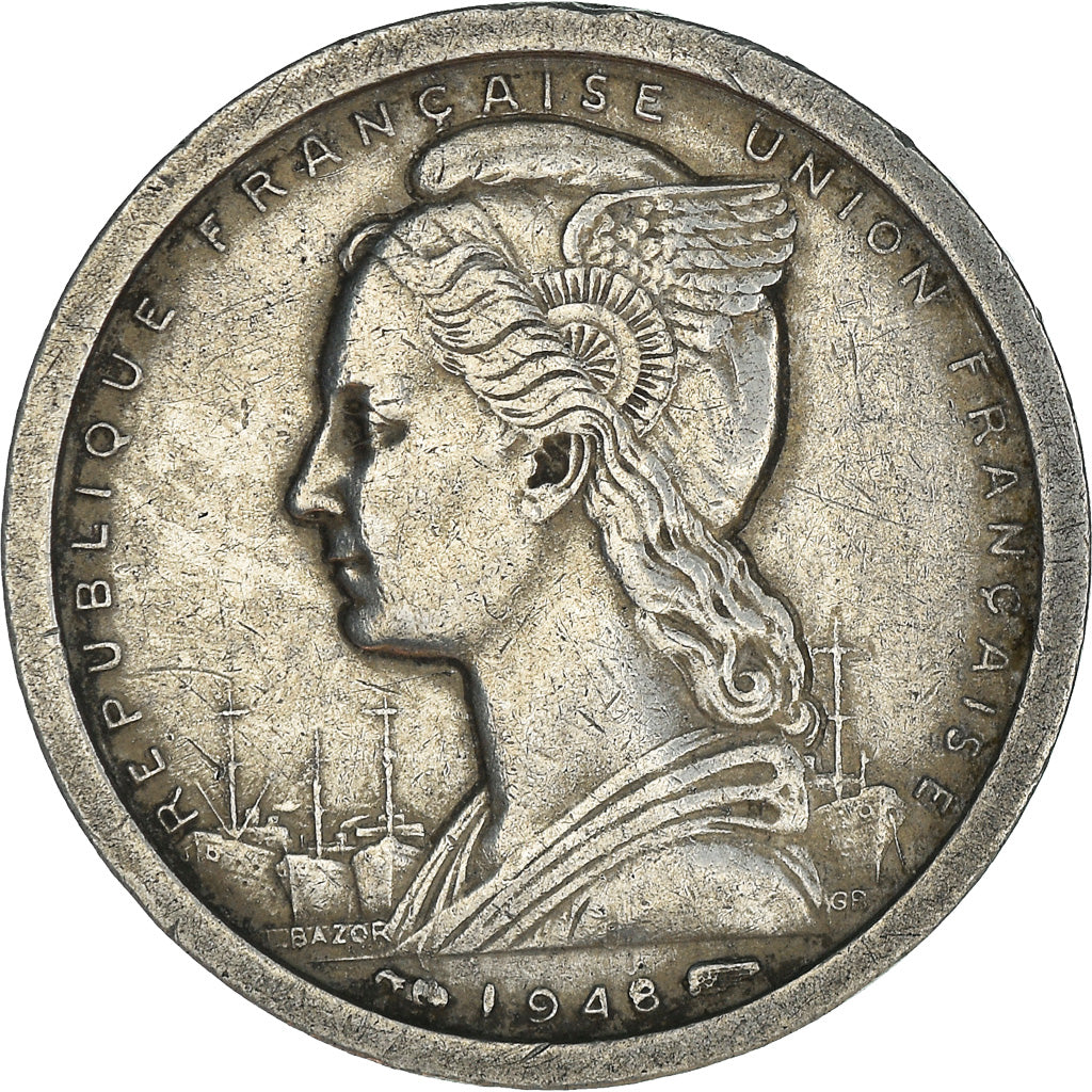 Moneta, Africa equatoriale francese, Franc, 1948, Paris, BB+, Rame-nichel