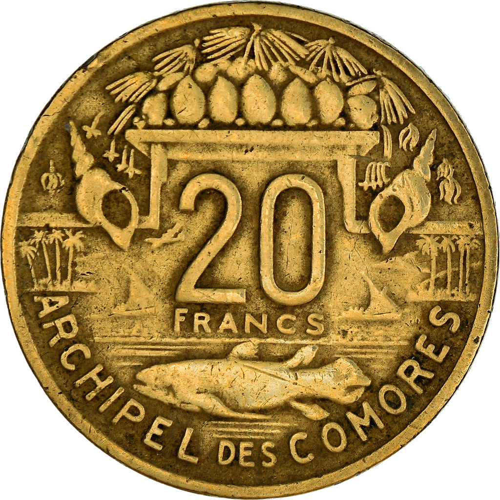 Moeda, Comores, 20 Francs, 1964, Paris, AU(50-53), Alumínio-Bronze, KM:8