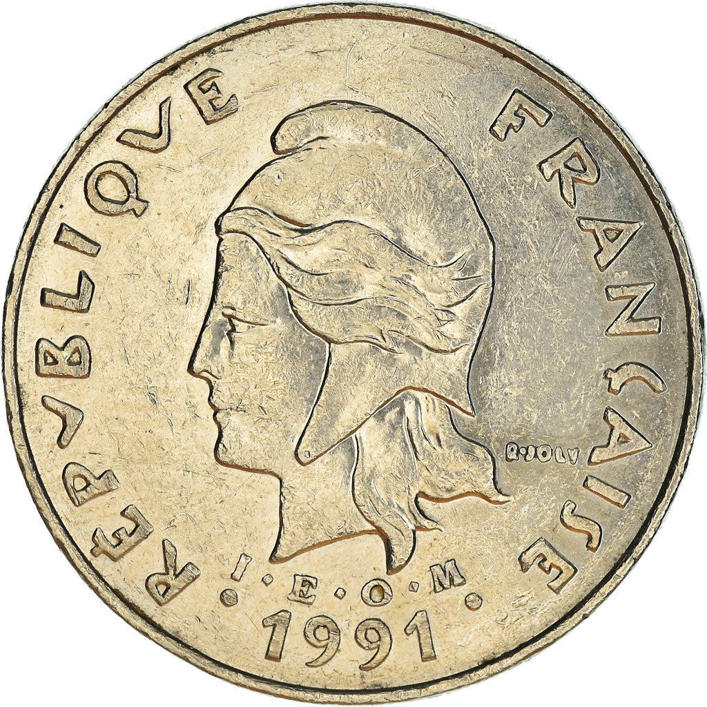 Coin, New Caledonia, 50 Francs, 1991, Paris, AU(50-53), Nickel, KM:13