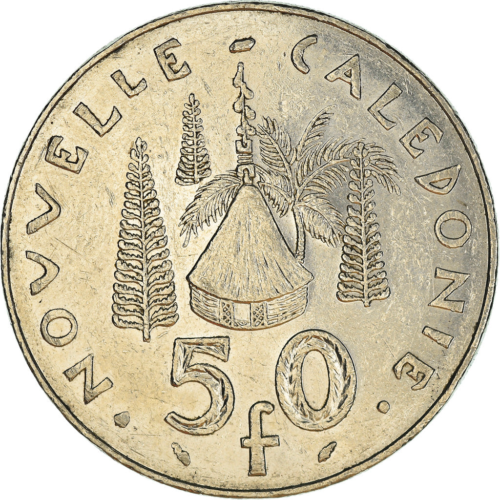 Coin, New Caledonia, 50 Francs, 1991, Paris, AU(50-53), Nickel, KM:13