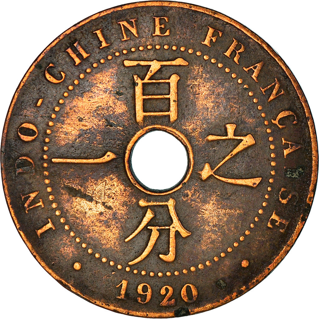 Moneta, INDOCINA FRANCESE, Cent, 1920, Paris, MB+, Bronzo, KM:12.1