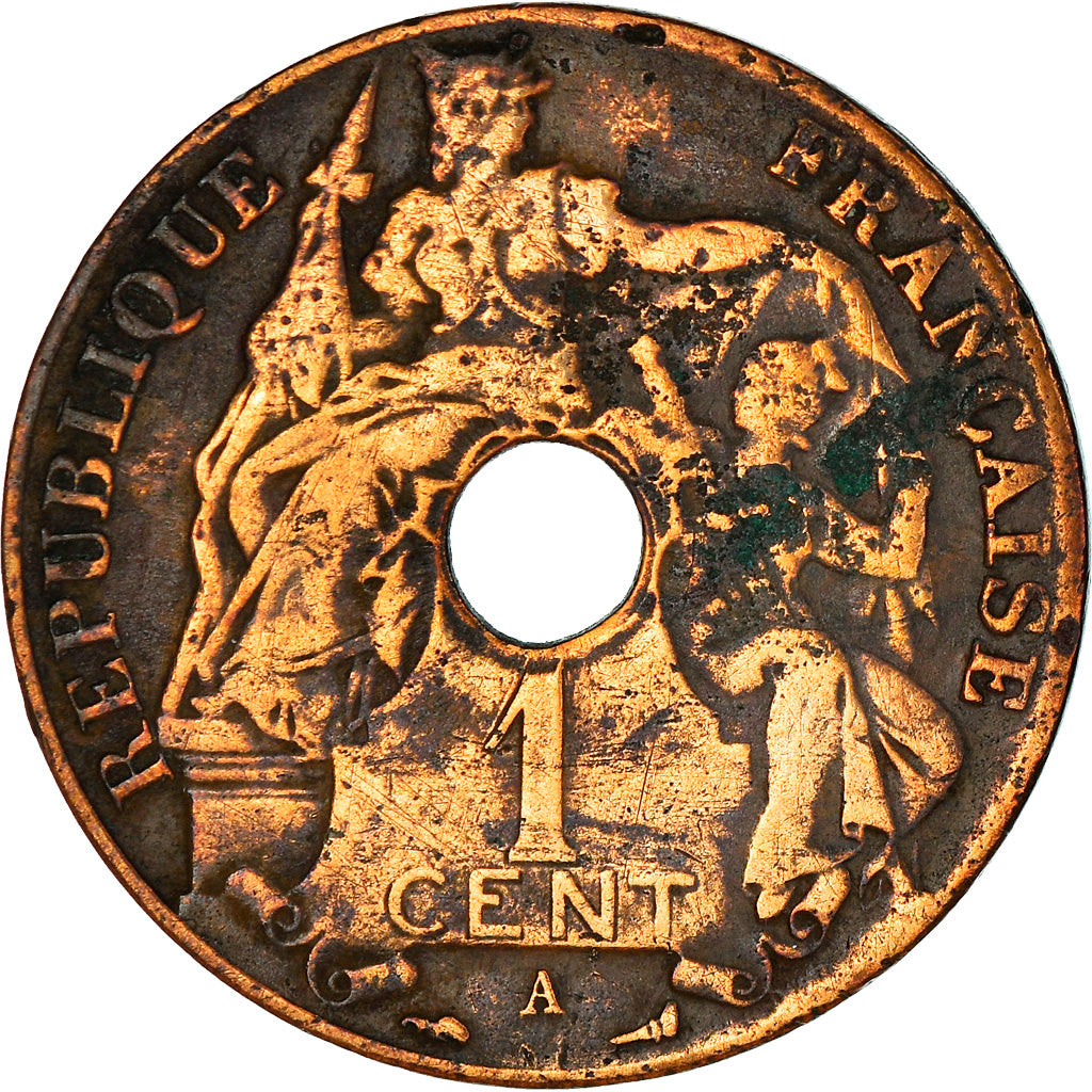 Moneta, INDOCINA FRANCESE, Cent, 1920, Paris, MB+, Bronzo, KM:12.1