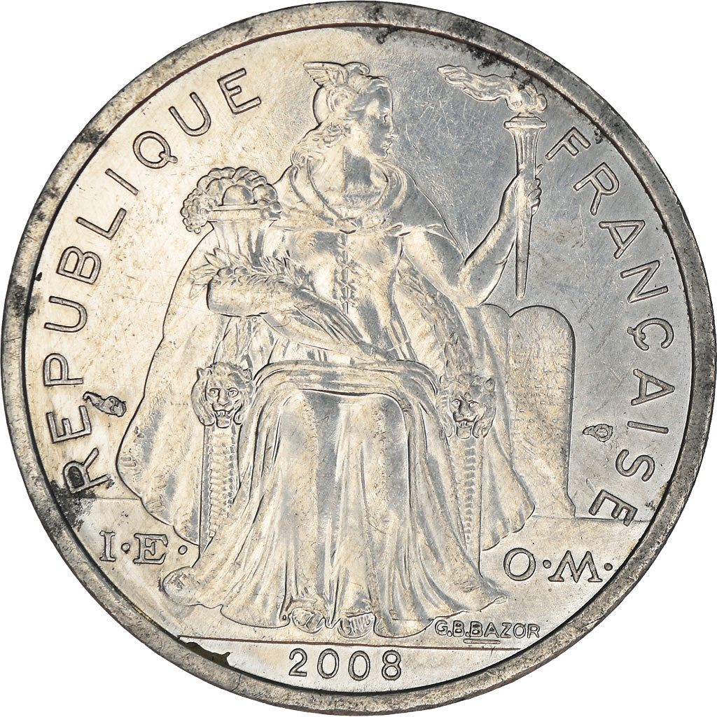 Münze, Neukaledonien, 2 Francs, 2008, Paris, SS+, Aluminium, KM:14