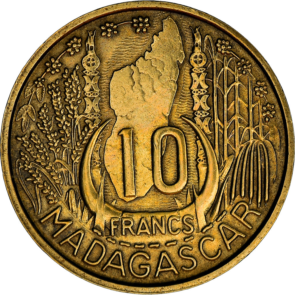 Monnaie, Madagascar, 10 Francs, 1953, Paris, TTB+, Aluminum-Bronze, KM:6