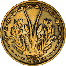 Moeda, África Ocidental Francesa, 25 Francs, 1957, Paris, EF(40-45)