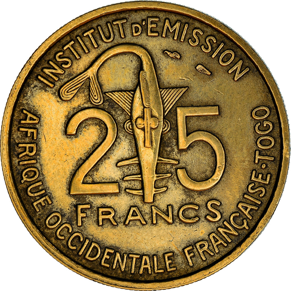 Moeda, África Ocidental Francesa, 25 Francs, 1957, Paris, EF(40-45)