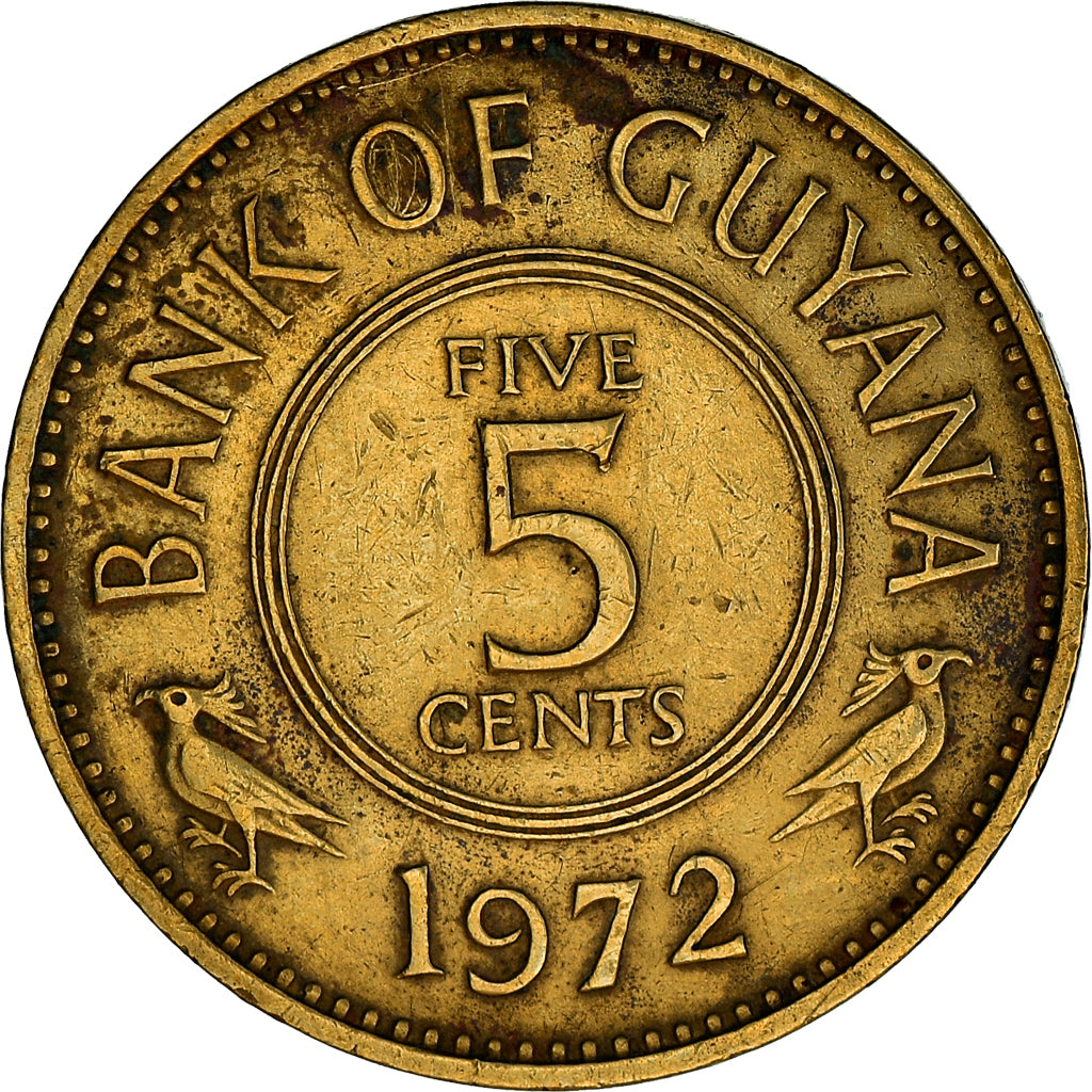 Coin, Guyana, 5 Cents, 1972, EF(40-45), Nickel-brass, KM:32