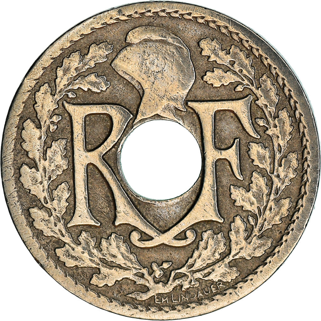 Münze, Frankreich, Lindauer, 5 Centimes, 1921, SS, Copper-nickel, KM:875
