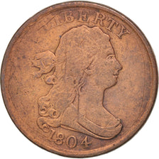 UNITED STATES, Draped Bust Half Cent, Half Cent, 1804, U.S. Mint, KM #33,...