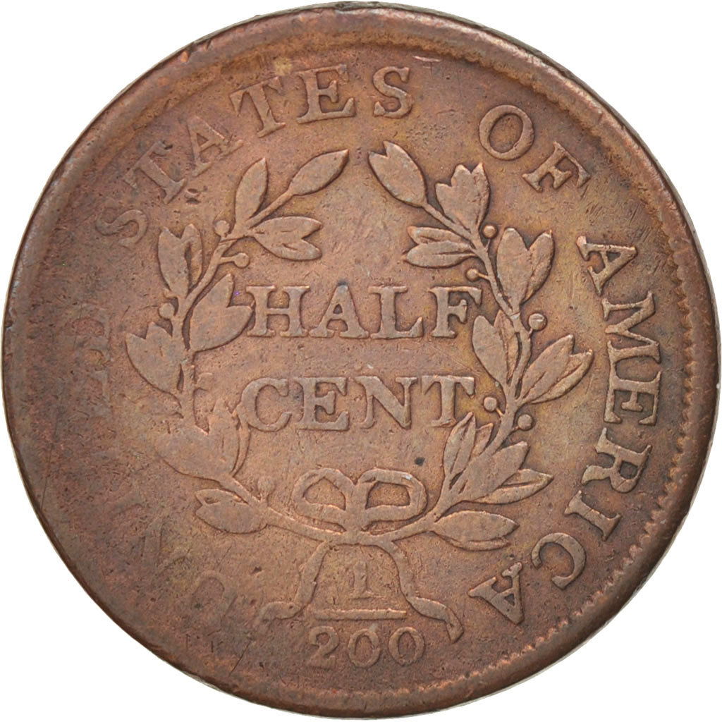UNITED STATES, Draped Bust Half Cent, Half Cent, 1804, U.S. Mint, KM #33,...