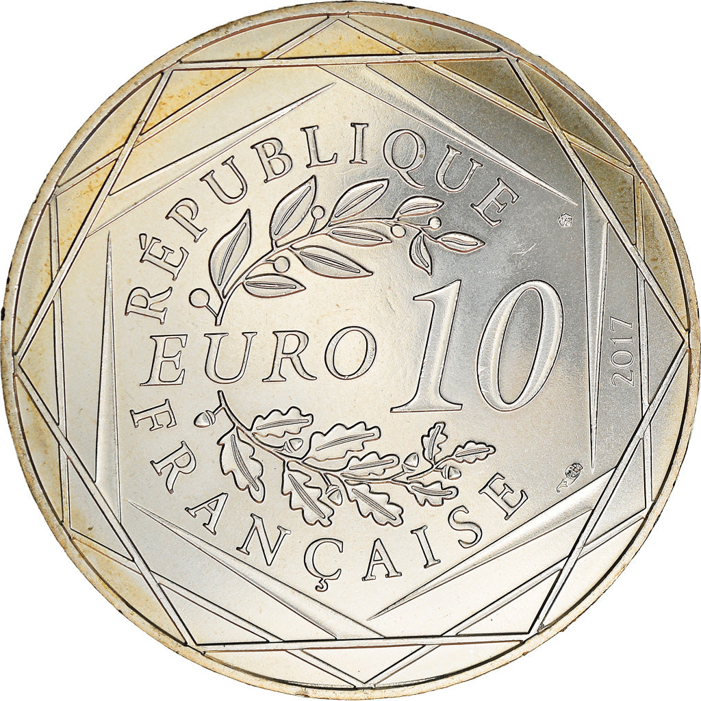 France, 10 Euro, Jean Paul Gaultier, 2017, 10, MS(65-70), Silver
