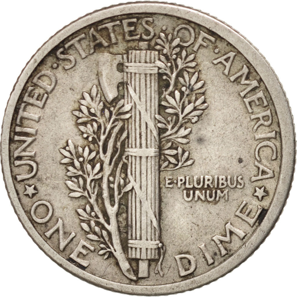 UNITED STATES, Mercury Dime, Dime, 1917, U.S. Mint, KM #140, AU(50-53), Silver,.