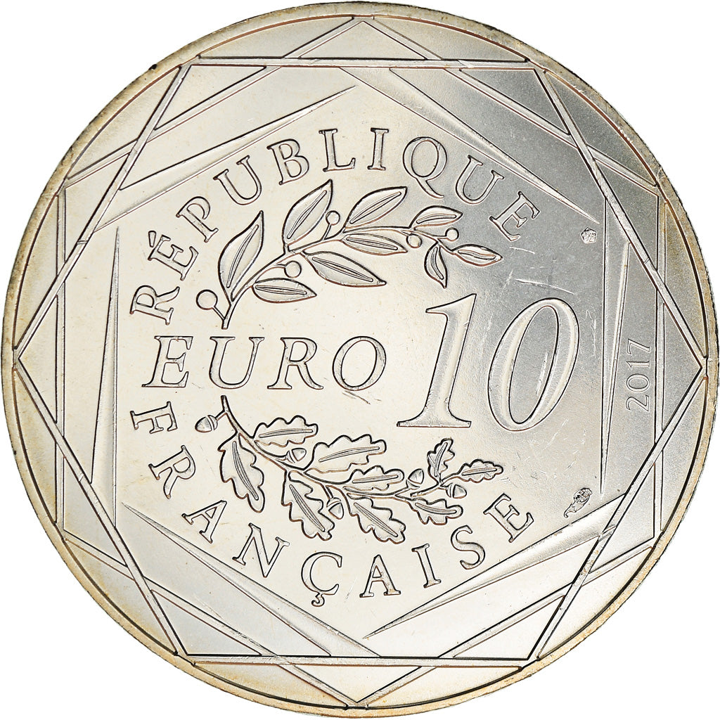 France, 10 Euro, Jean Paul Gaultier, 2017, 6, MS(65-70), Silver