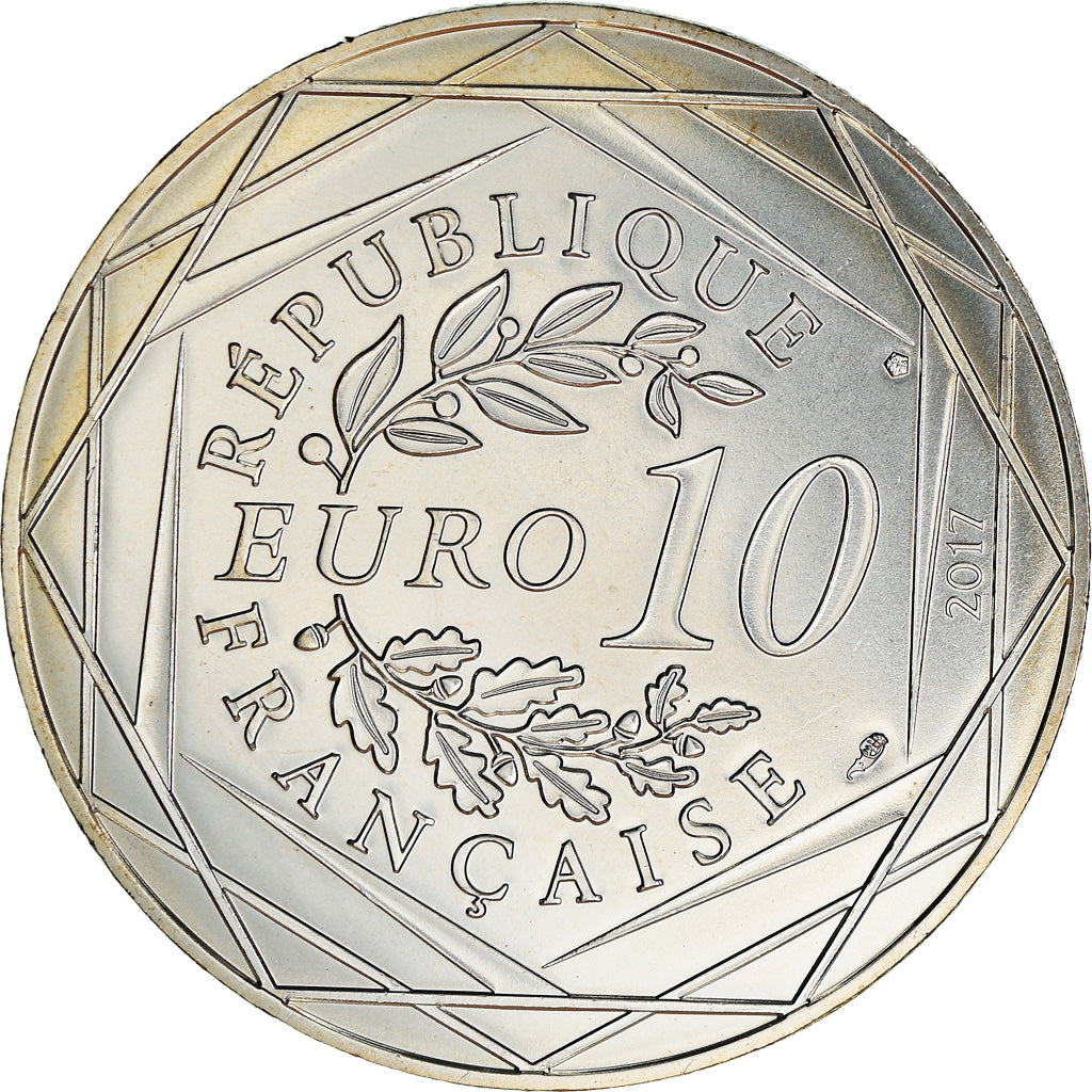France, 10 Euro, Jean Paul Gaultier, 2017, MS(65-70), Silver
