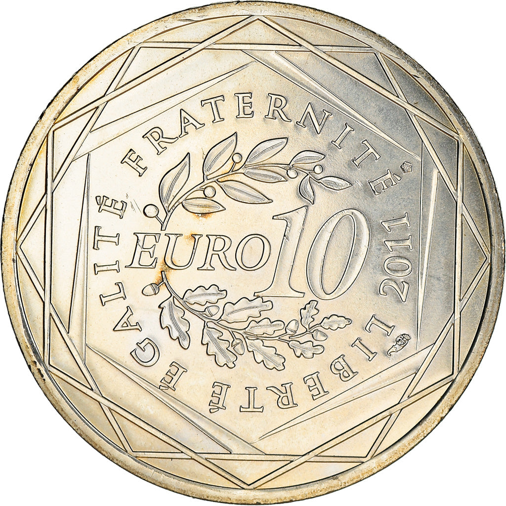 France, 10 Euro, Corse, 2011, Paris, MS(65-70), Silver, KM:1740